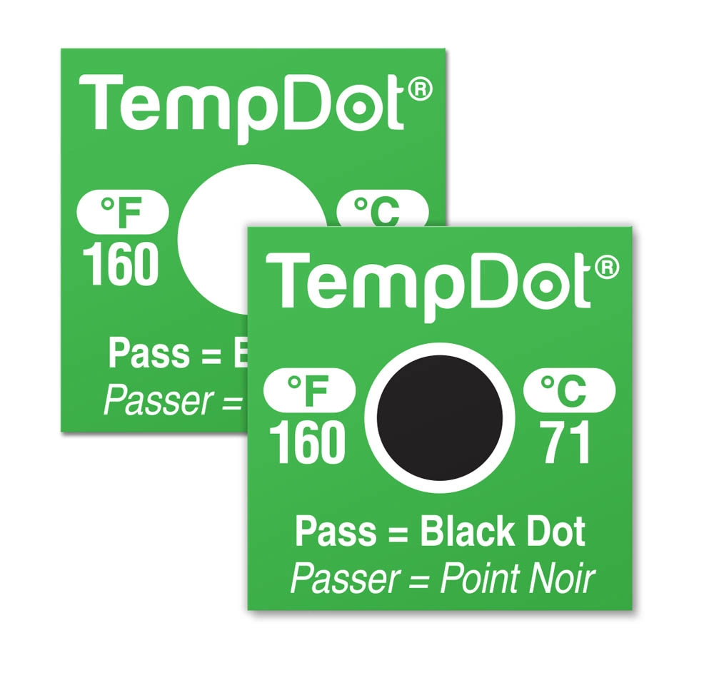 Etiquetas térmicas de lavavajillas de alta temperatura TempDot